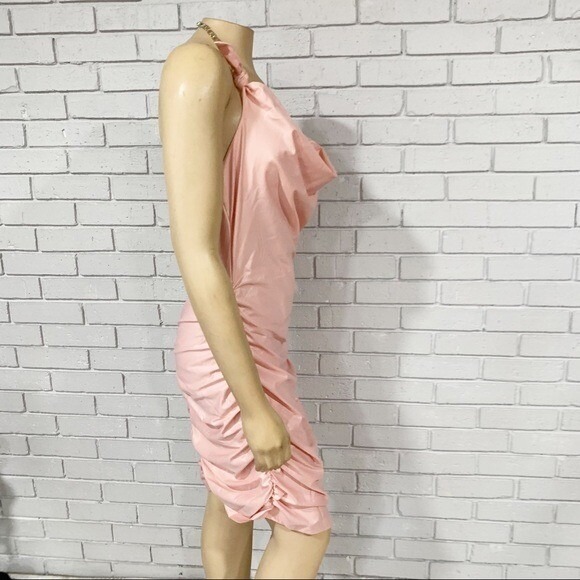 Saint Genies Pink Slinky Cowl Neck Dress - Size 12 - Picture 12 of 12